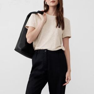 Banana Republic- Beige linen crew neck top - medium